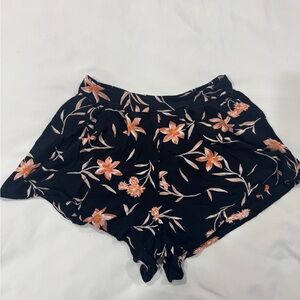 Billabong Black Floral High Waist Shorts